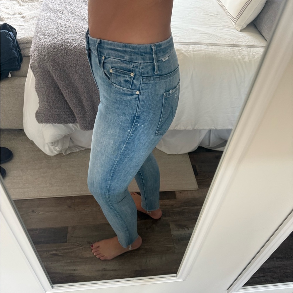 MOTHER high waisted looker skinny jeans ankle fray - Picture 6 of 8